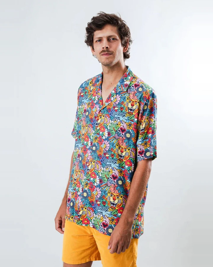 Hemd Asis Percales Tutti Frutti Aloha Blau