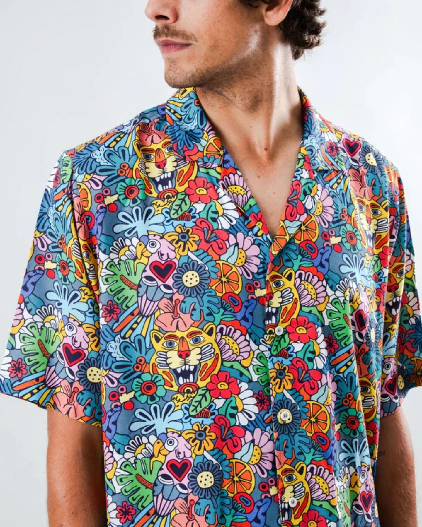 Hemd Asis Percales Tutti Frutti Aloha Blau – Ansicht 2