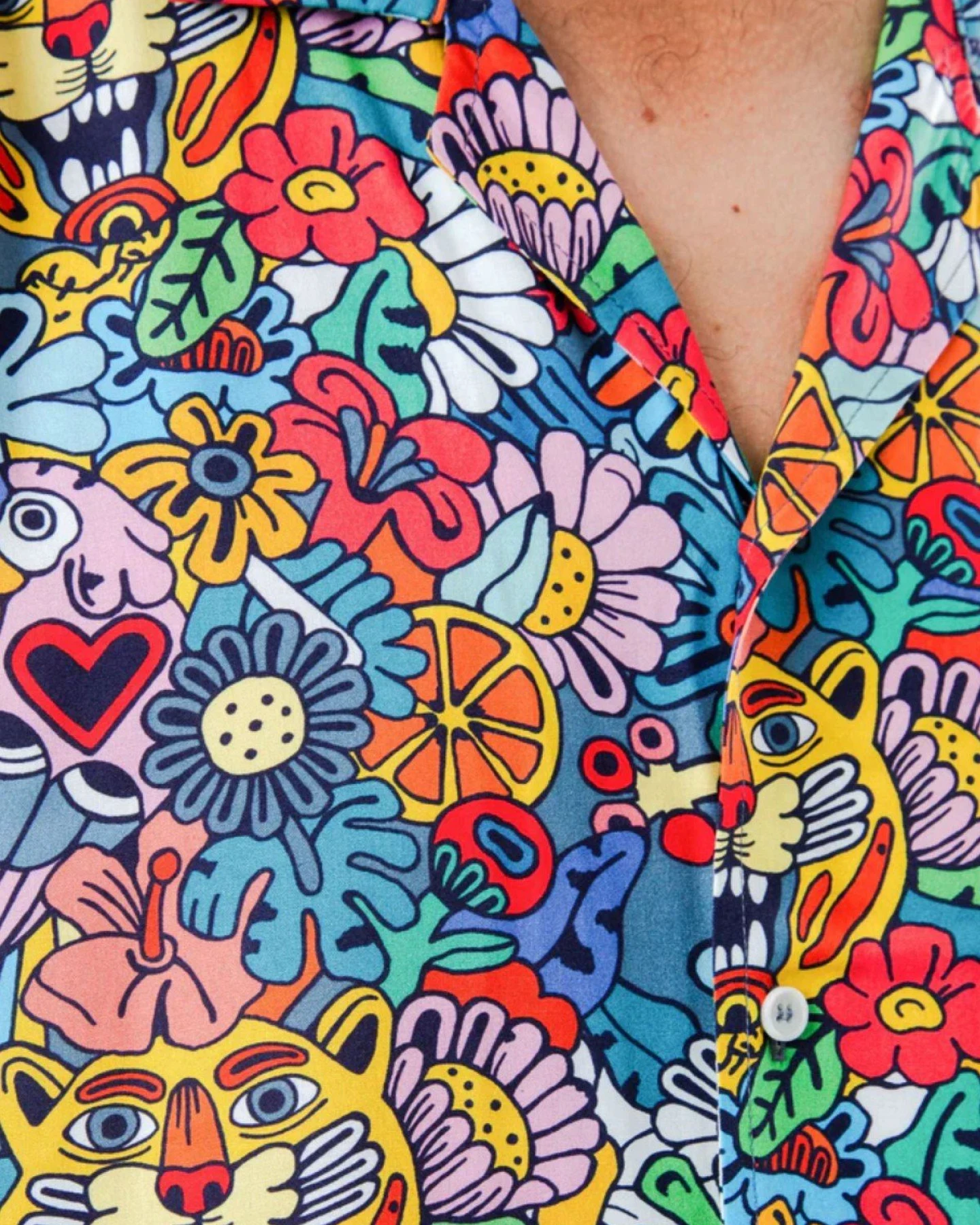 Hemd Asis Percales Tutti Frutti Aloha Blau – Ansicht 4
