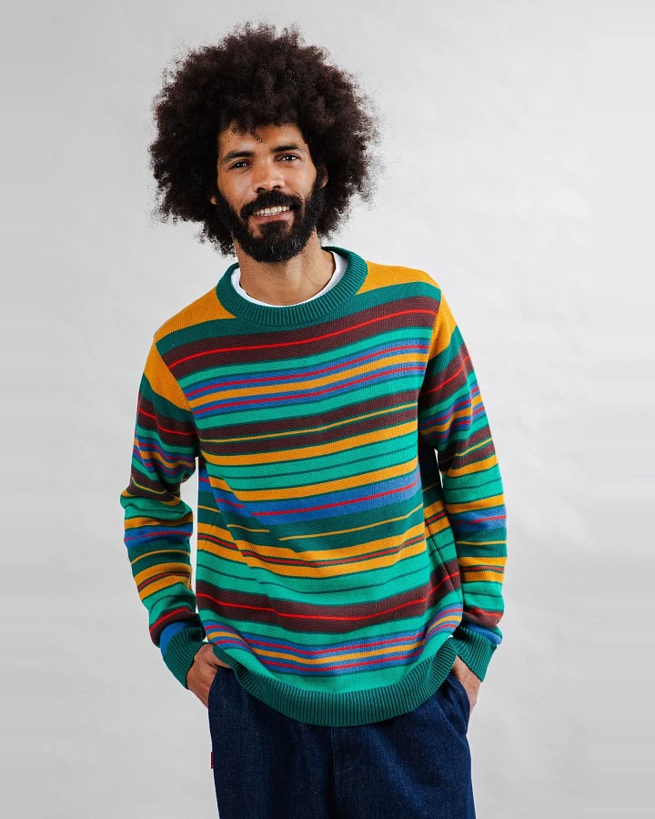 Pullover Multistriped Grün