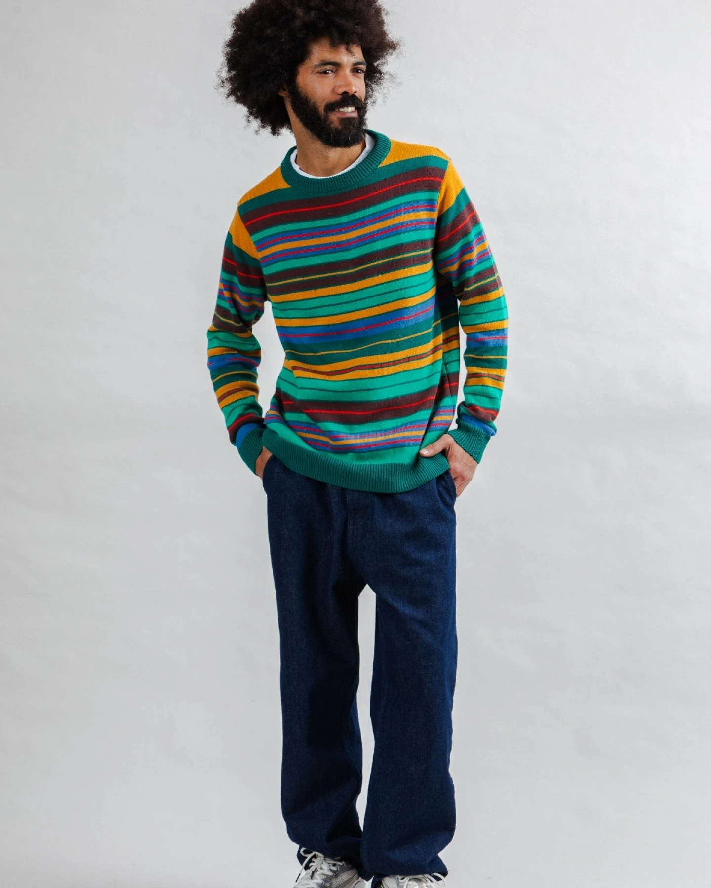 Pullover Multistriped Grün – Ansicht 3