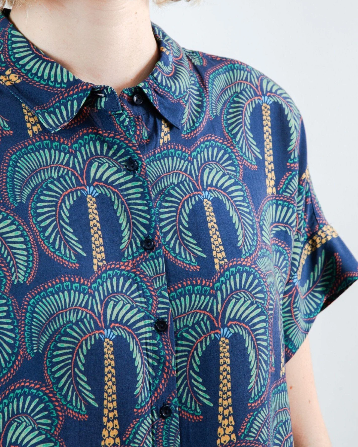 Bluse Borneo Batwing Blau – Ansicht 3