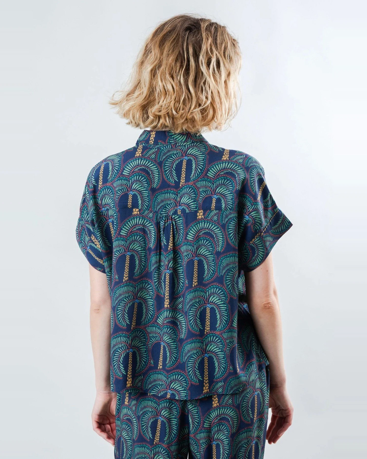 Bluse Borneo Batwing Blau – Ansicht 4