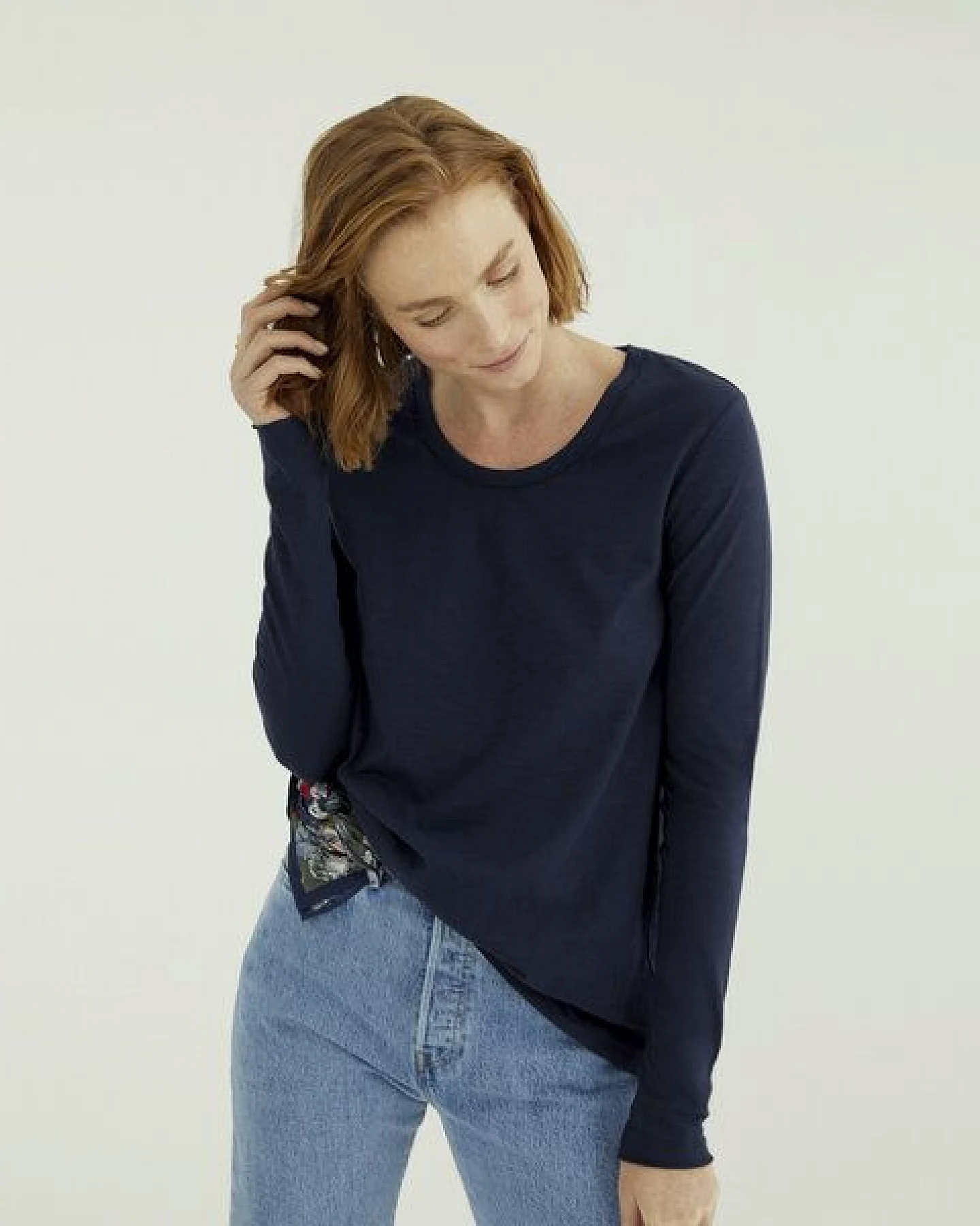 d'Els Miriam Damen Rundhals-Neck Langarm T-Shirt aus Flame Bio Baumwolle – Ansicht 4