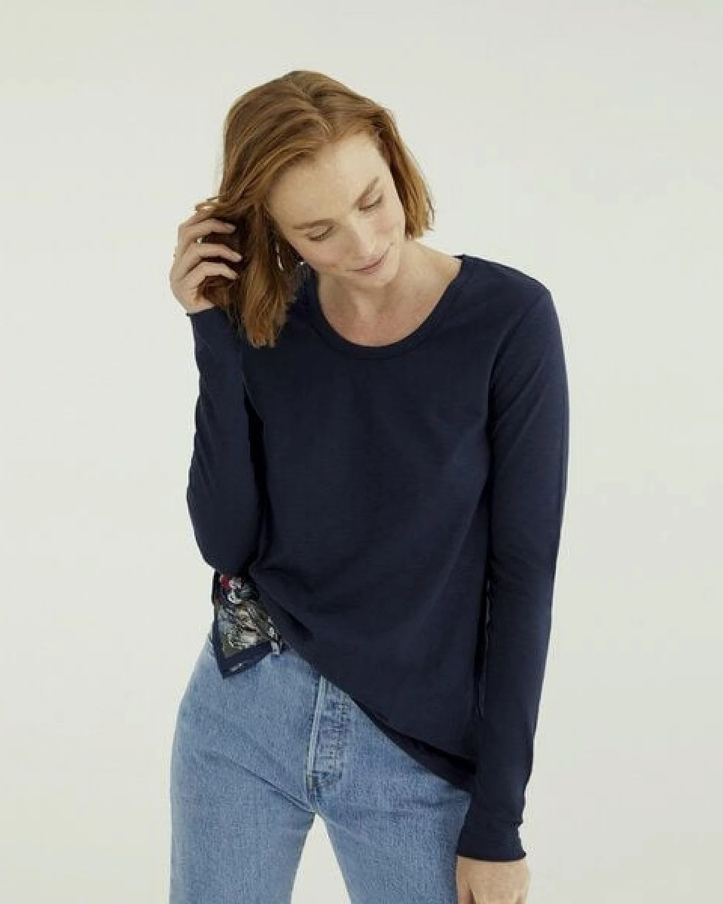 d'Els Miriam Damen Rundhals-Neck Langarm T-Shirt aus Flame Bio Baumwolle – Ansicht 4