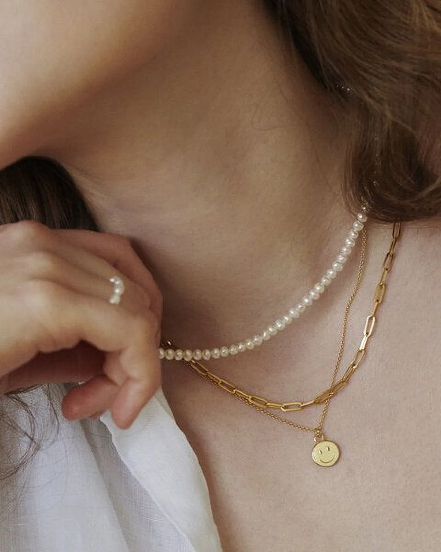 Paeoni Colors Smiley-Halskette aus 18k Gold Vermeil, 925 Sterling Silber – Ansicht 2