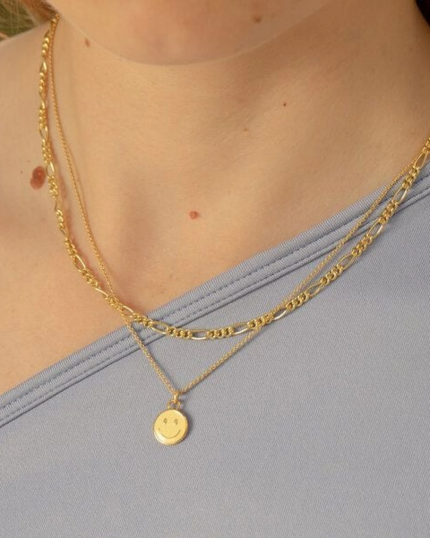 Paeoni Colors Smiley-Halskette aus 18k Gold Vermeil, 925 Sterling Silber – Ansicht 3