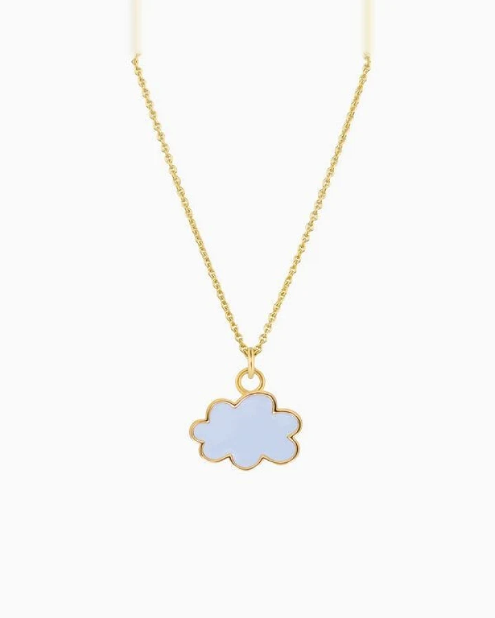 Paeoni Colors Halskette mit Wolken-Anhänger aus 18k Gold Vermeil, 925 Sterling Silber
