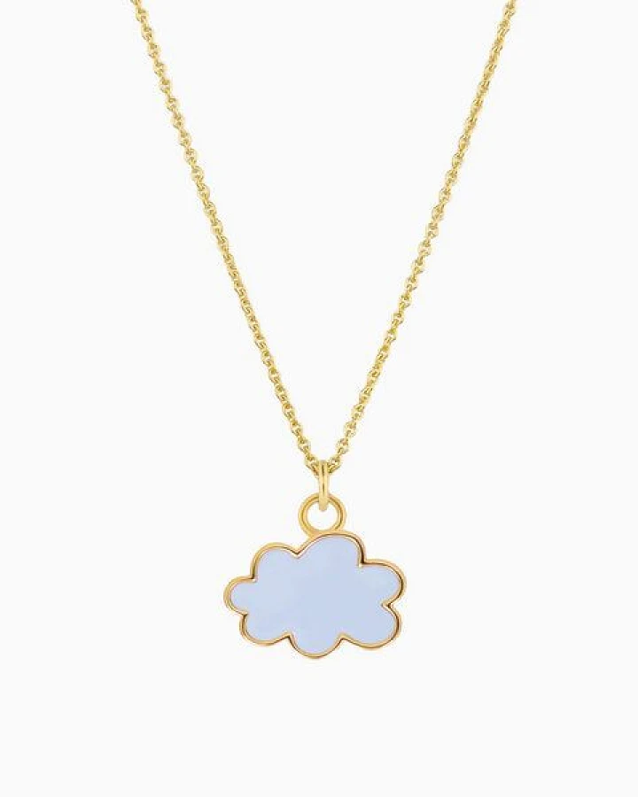 Paeoni Colors Halskette mit Wolken-Anhänger aus 18k Gold Vermeil, 925 Sterling Silber