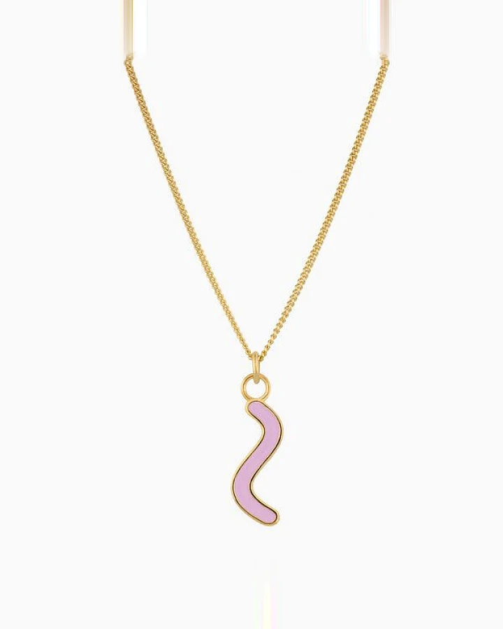 Paeoni Colors Halskette mit Curvy-Anhänger aus 18k Gold Vermeil, 925 Sterling Silber
