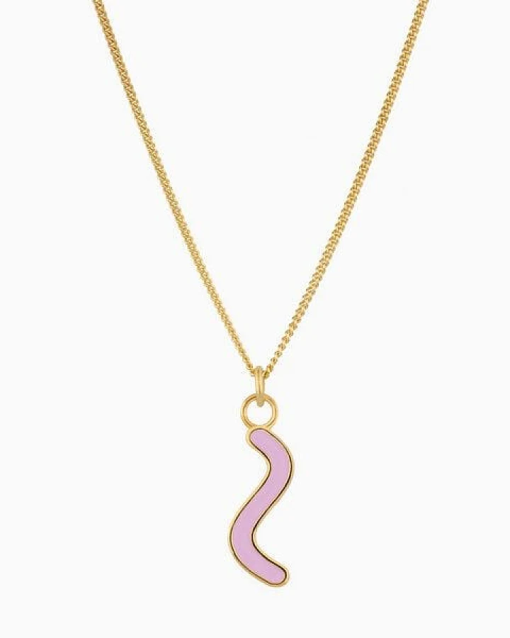 Paeoni Colors Halskette mit Curvy-Anhänger aus 18k Gold Vermeil, 925 Sterling Silber