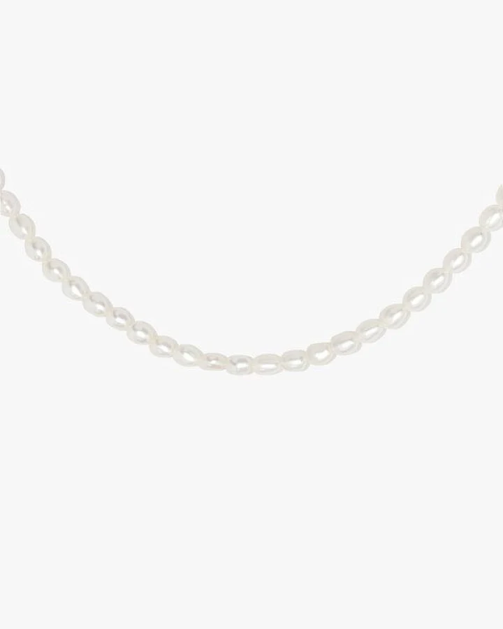 Paeoni Colors Klassische Perlenkette aus Süßwasserperlen und 18k Gold Vermeil, 925 Sterling Silber