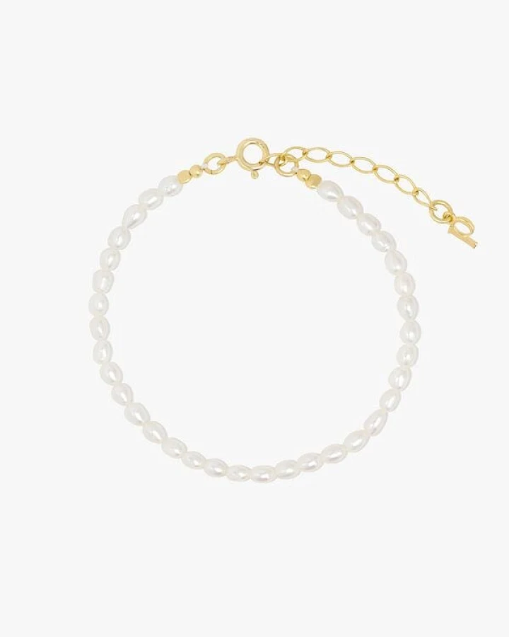 Paeoni Colors Klassisches Perlenarmband aus Süßwasserperlen und 18k Gold Vermeil, 925 Sterling Silber
