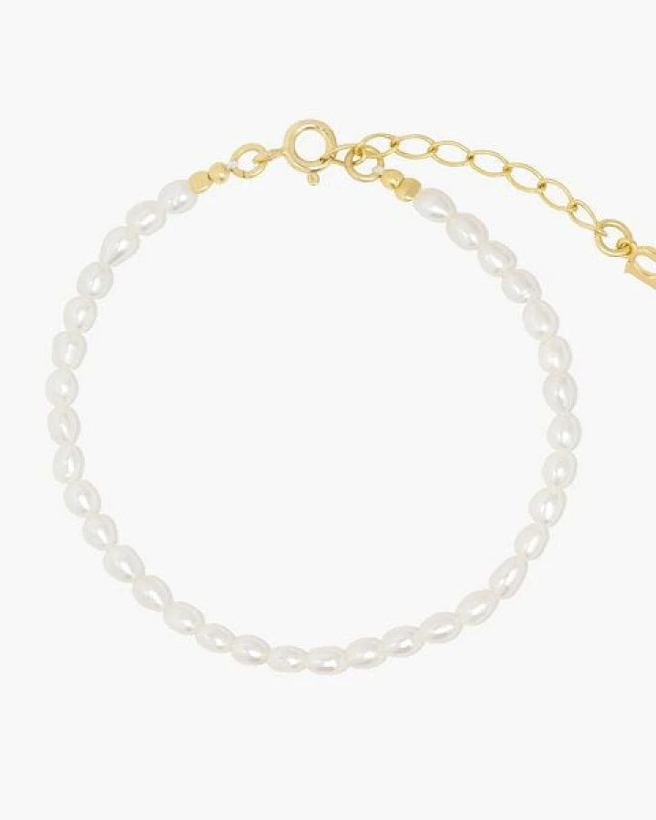 Paeoni Colors Klassisches Perlenarmband aus Süßwasserperlen und 18k Gold Vermeil, 925 Sterling Silber
