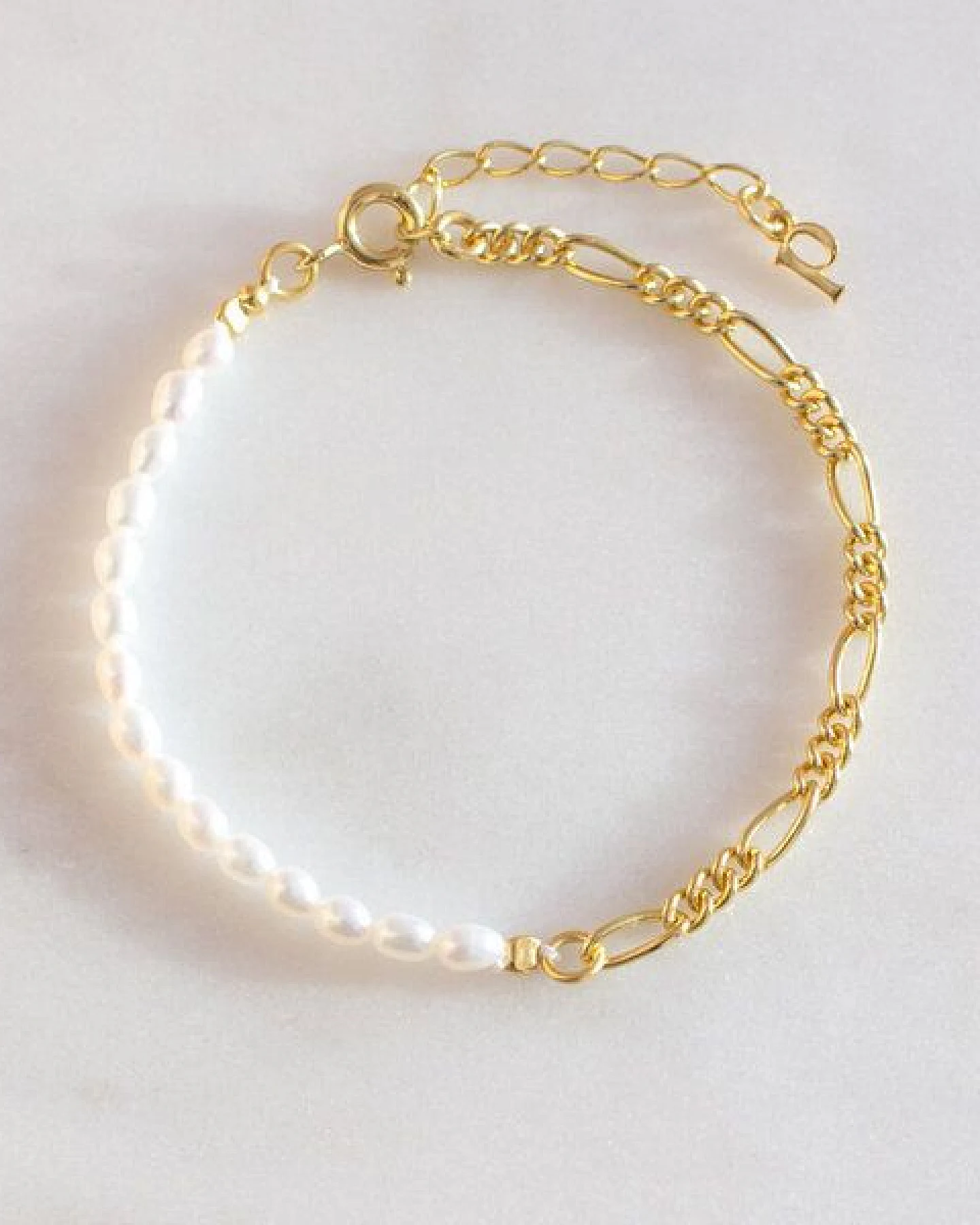 Paeoni Colors Halb Süßwasserperlen, halb Gliederkette – Armband aus 18k Gold Vermeil, 925 Sterling Silber – Ansicht 3