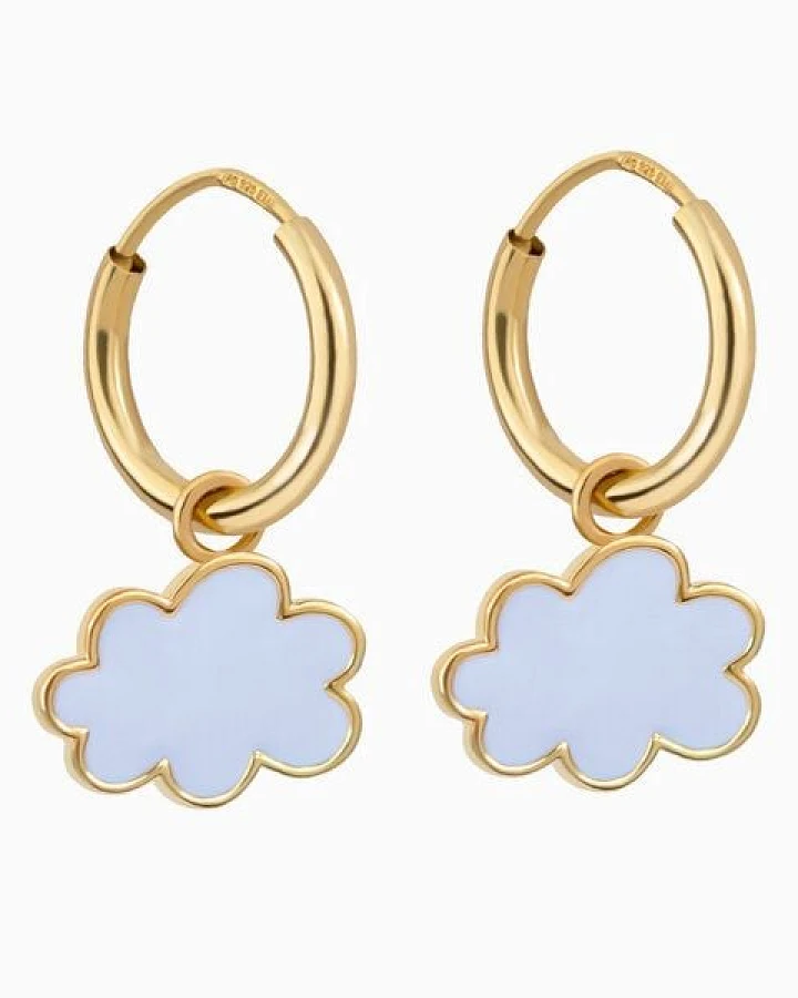Paeoni Colors Wolken-Creolen, Ohrringe aus 18k Gold Vermeil, 925 Sterling Silber
