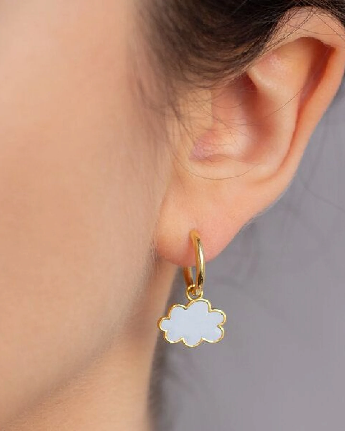 Paeoni Colors Wolken-Creolen, Ohrringe aus 18k Gold Vermeil, 925 Sterling Silber – Ansicht 3