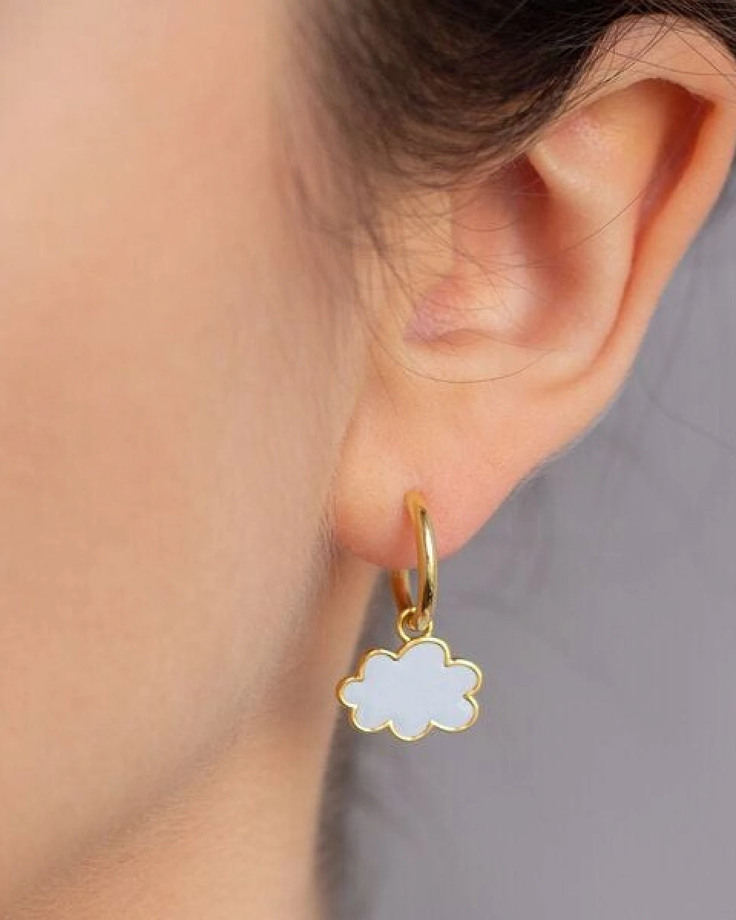 Paeoni Colors Wolken-Creolen, Ohrringe aus 18k Gold Vermeil, 925 Sterling Silber – Ansicht 3