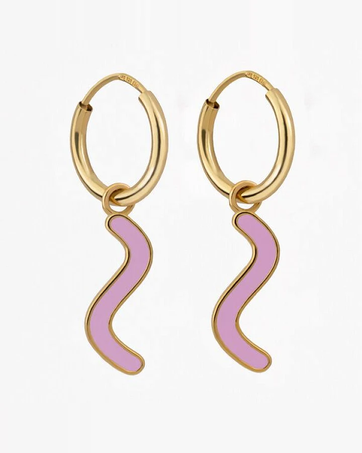 Paeoni Colors Curvy-Creolen, Ohrringe aus 18k Gold Vermeil, 925 Sterling Silber