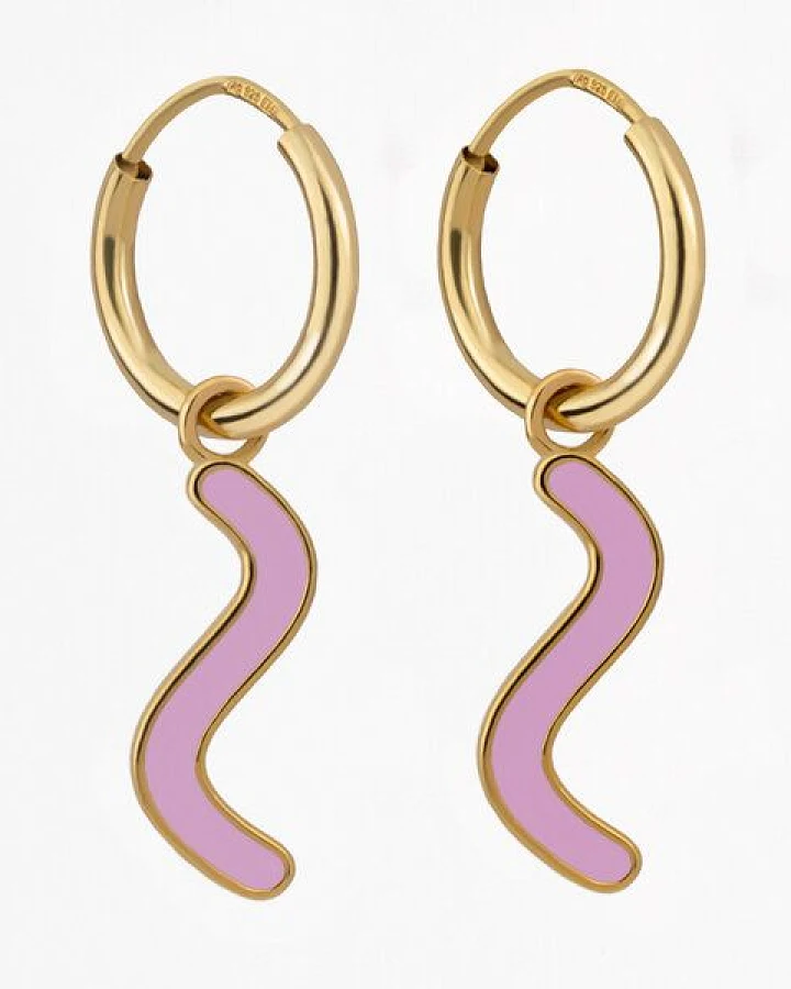 Paeoni Colors Curvy-Creolen, Ohrringe aus 18k Gold Vermeil, 925 Sterling Silber