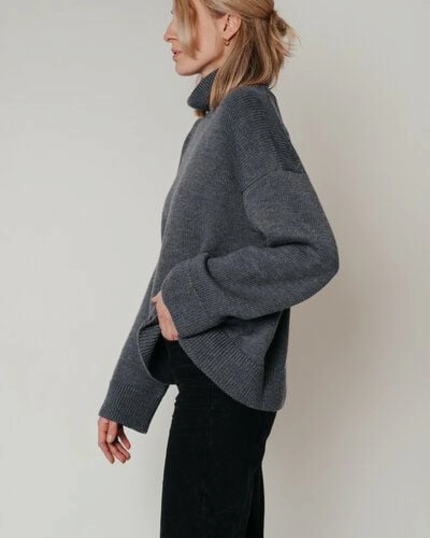 Sonho Stories Rollkragenpullover aus Wolle (Merino) mit Oversized-Passform – Ansicht 3