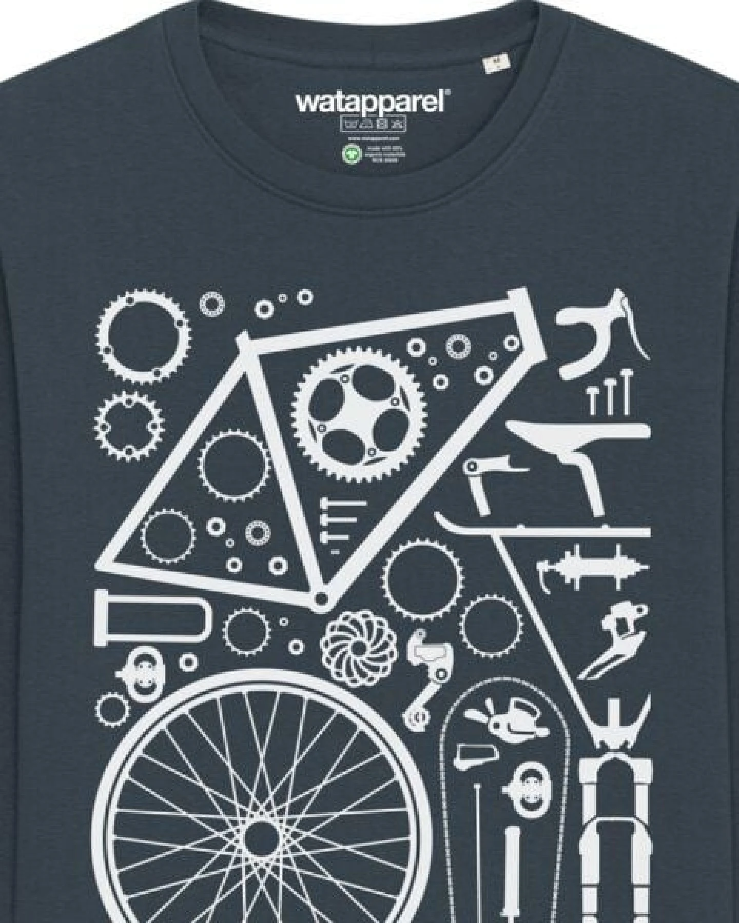 watapparel Sweatshirt Unisex Fahrradteile – Ansicht 3