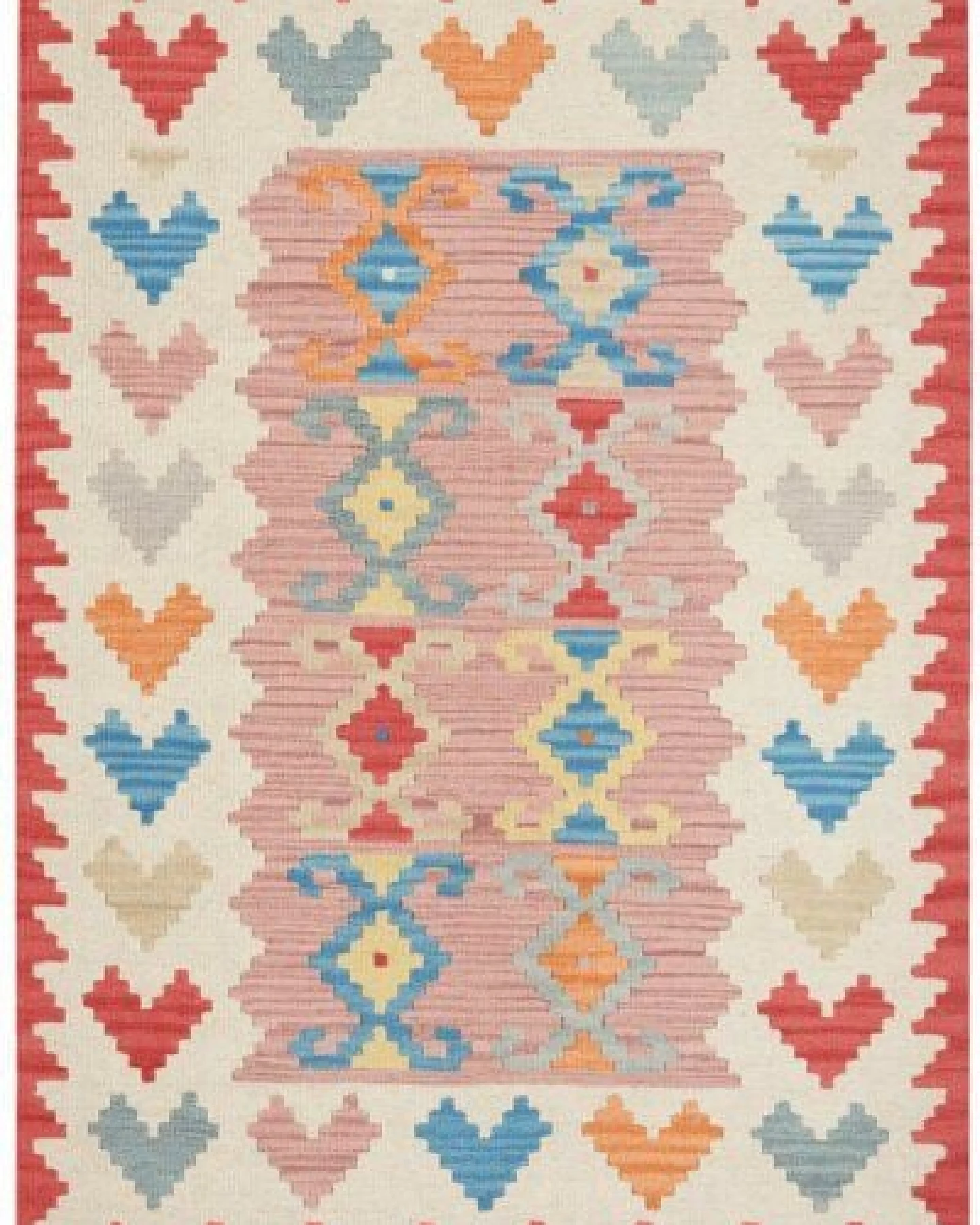 Kelim Gashgai Rosa „Rugtales“ aus Schurwolle, 101x146 cm – Ansicht 3