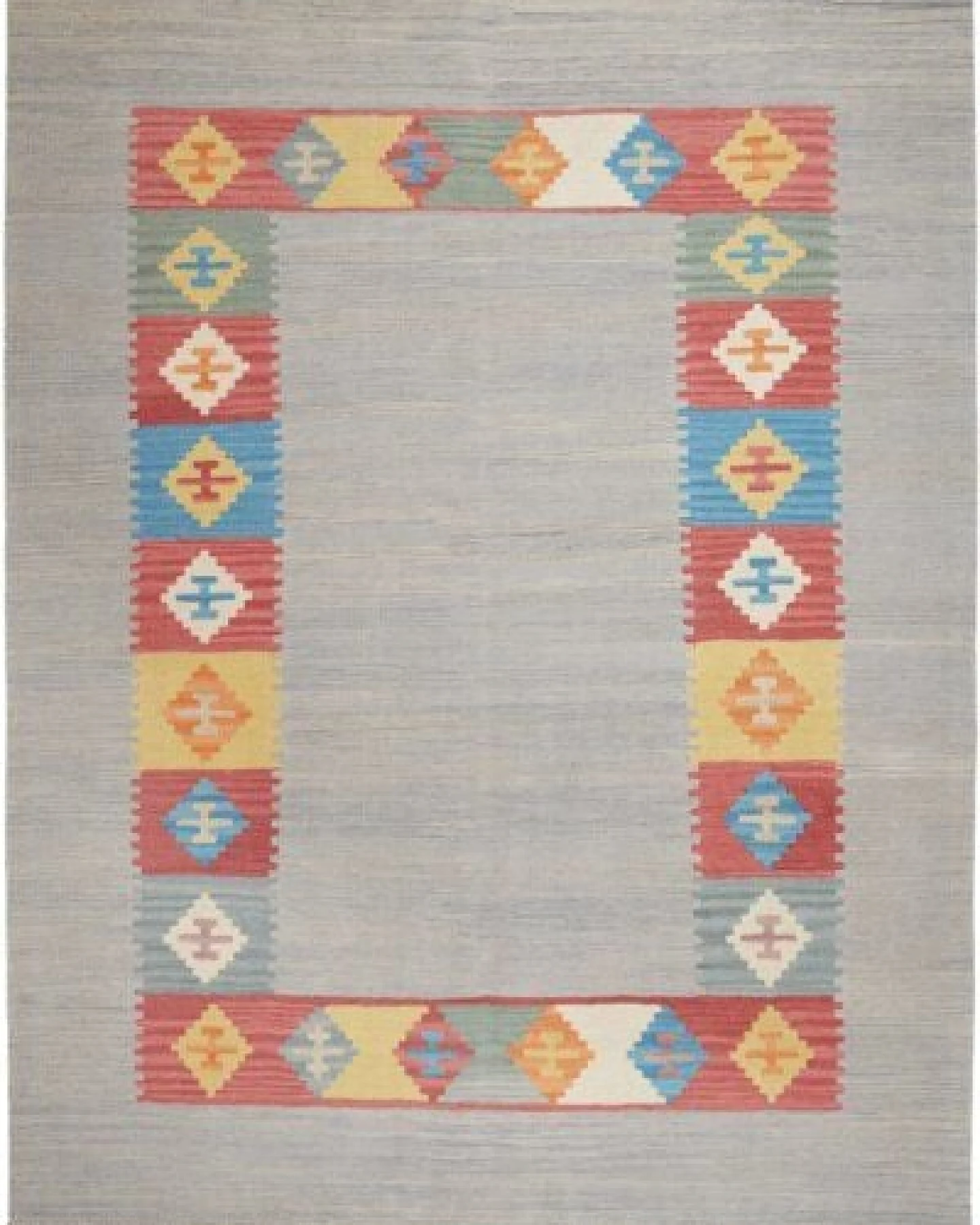 Kelim Gashgai Grau „Rugtales“ aus Schurwolle, 155x200 cm – Ansicht 3