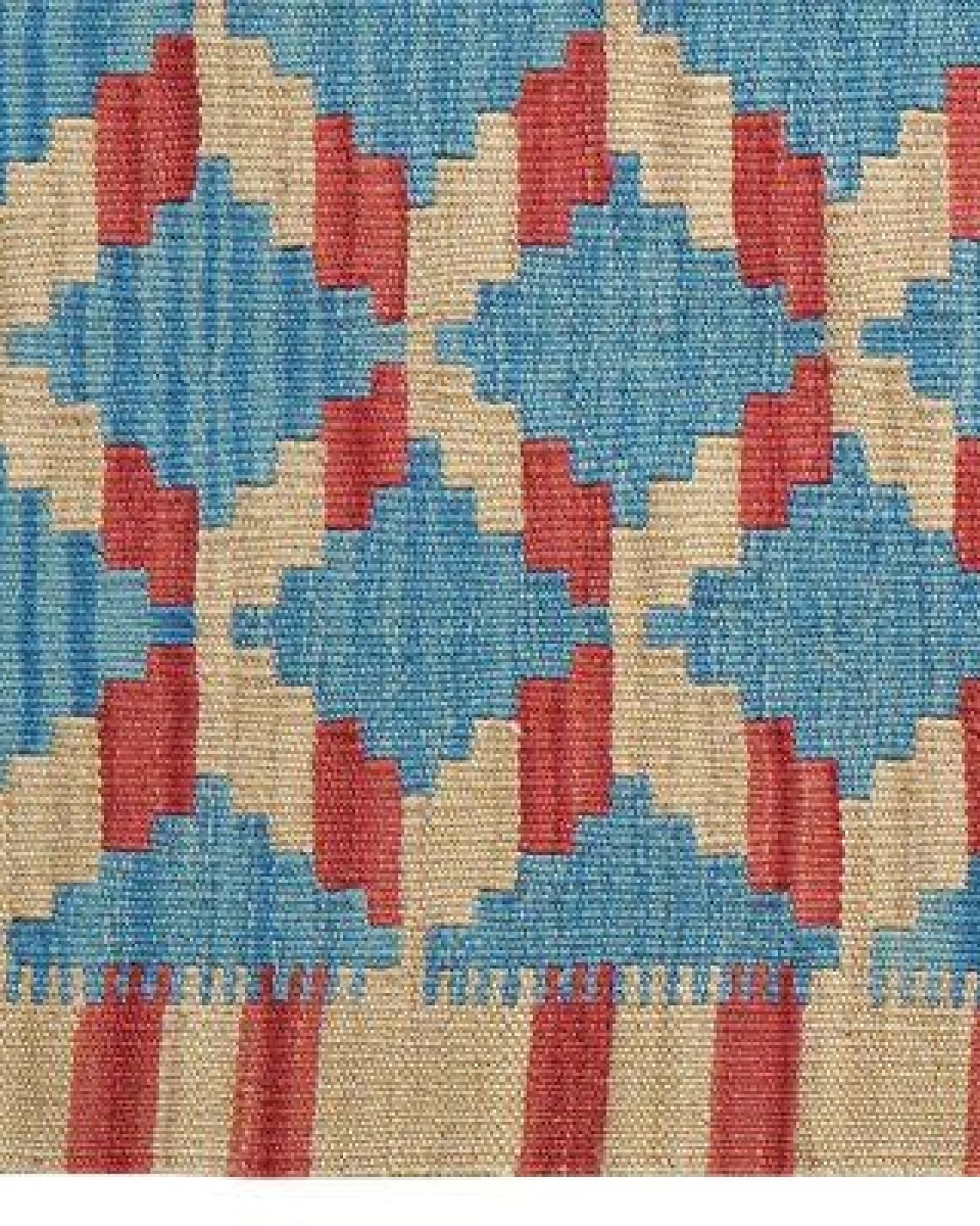 Kelim Gashgai Blau „Rugtales“ aus Schurwolle, 79x120 cm – Ansicht 4