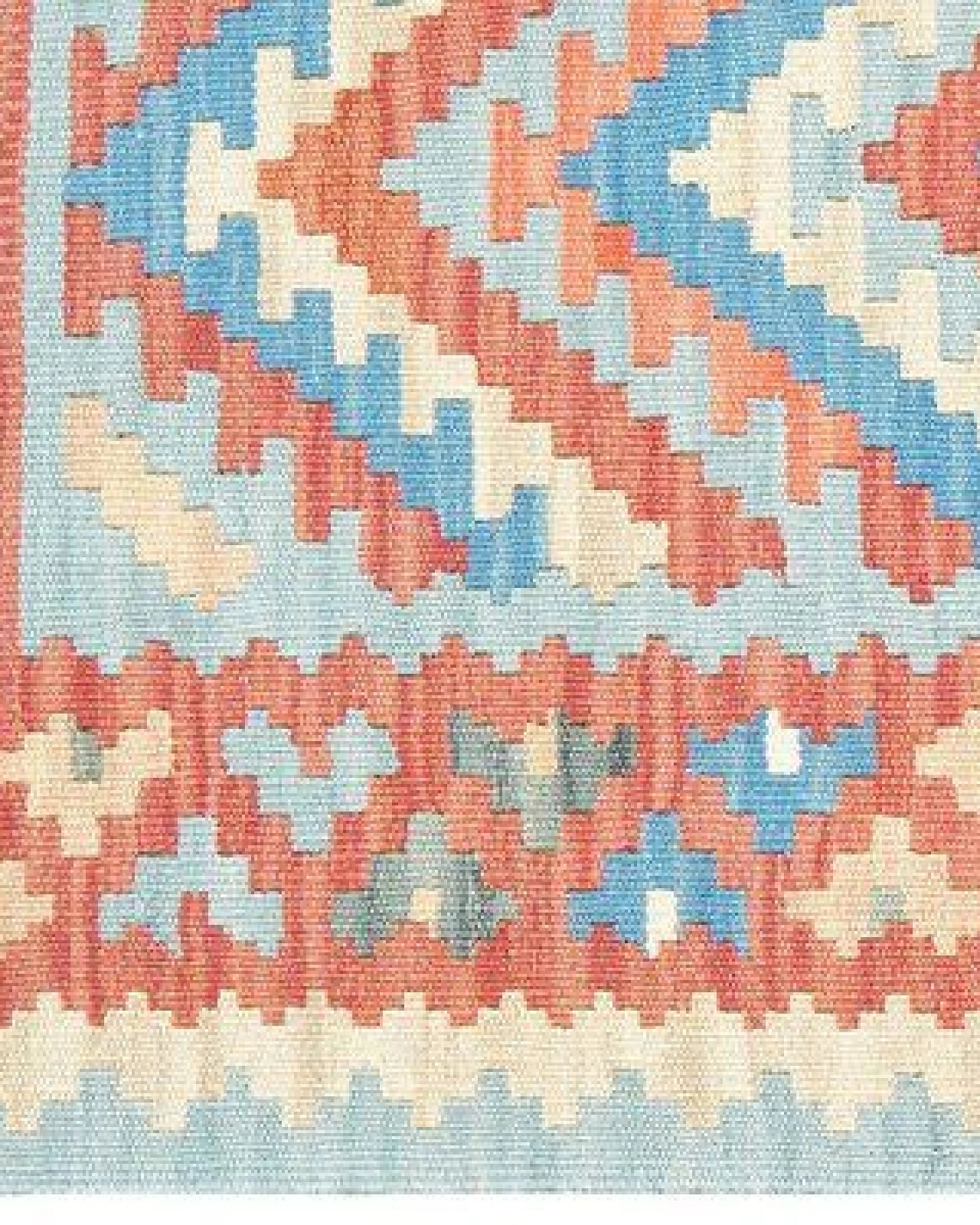 Kelim Gashgai Blau „Rugtales“ aus Schurwolle, 81x203 cm – Ansicht 4