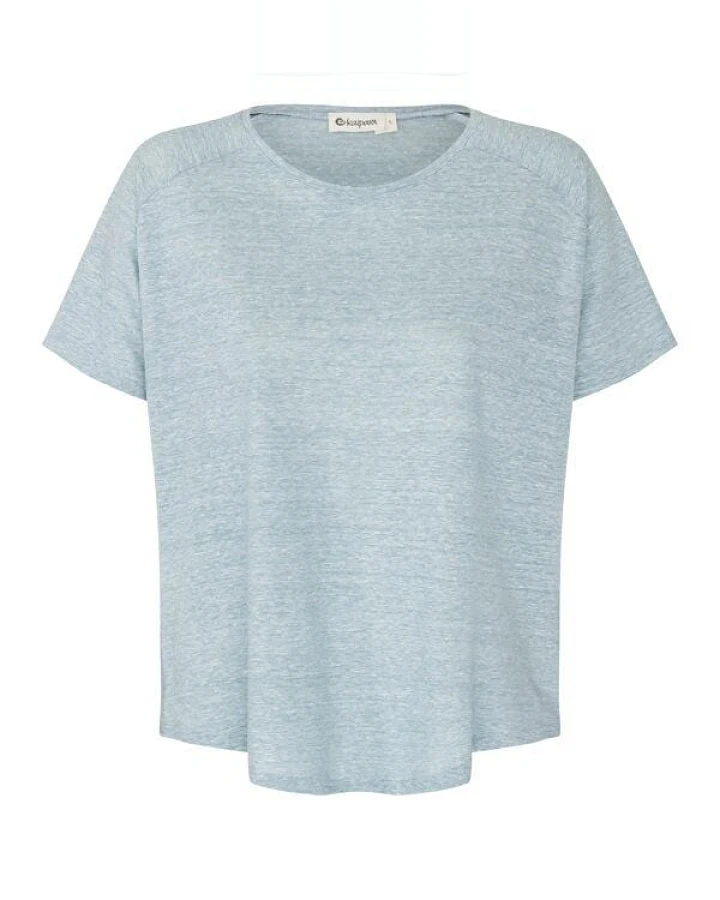 Kaipara - Merino Sportswear URBAN Wolle-Leinen Shirt Damen Kurzarm Oversized 140WL