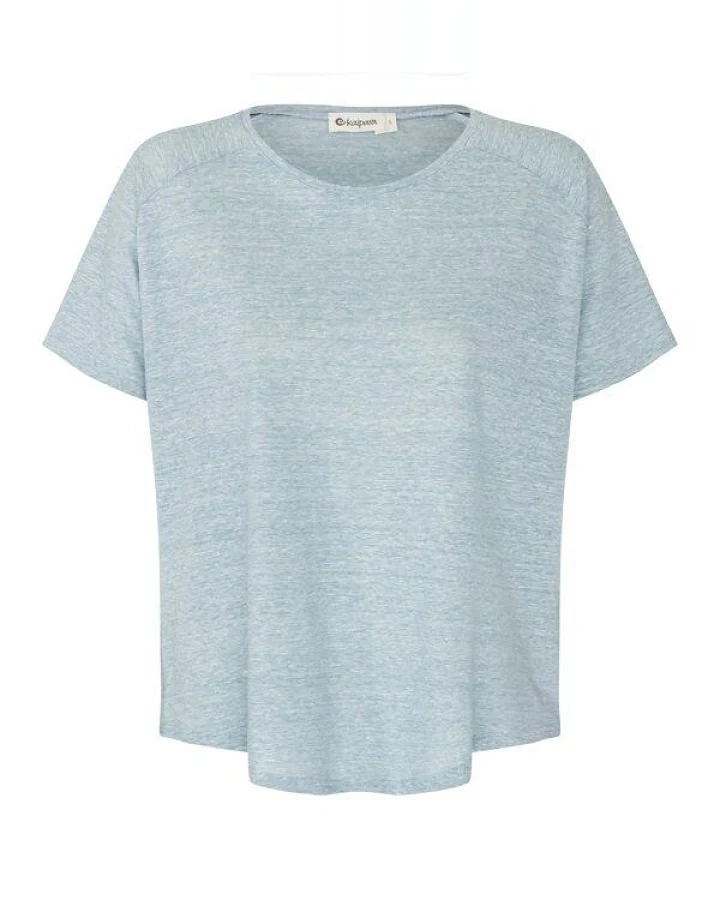 Kaipara - Merino Sportswear URBAN Wolle-Leinen Shirt Damen Kurzarm Oversized 140WL