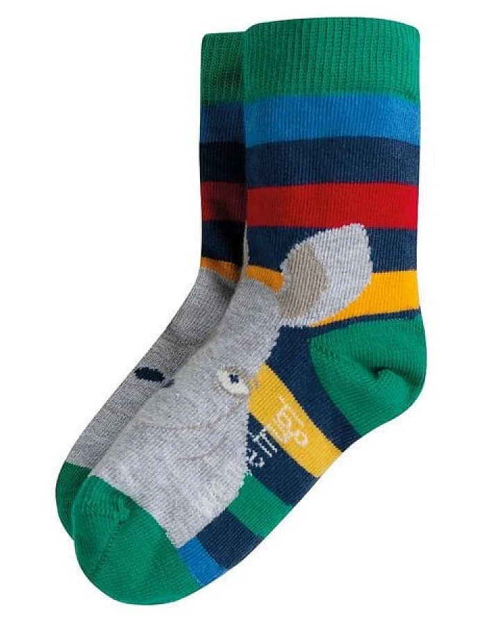 Frugi Socken Nashorn Perfect pair socks Rainbow Stripe Rhino