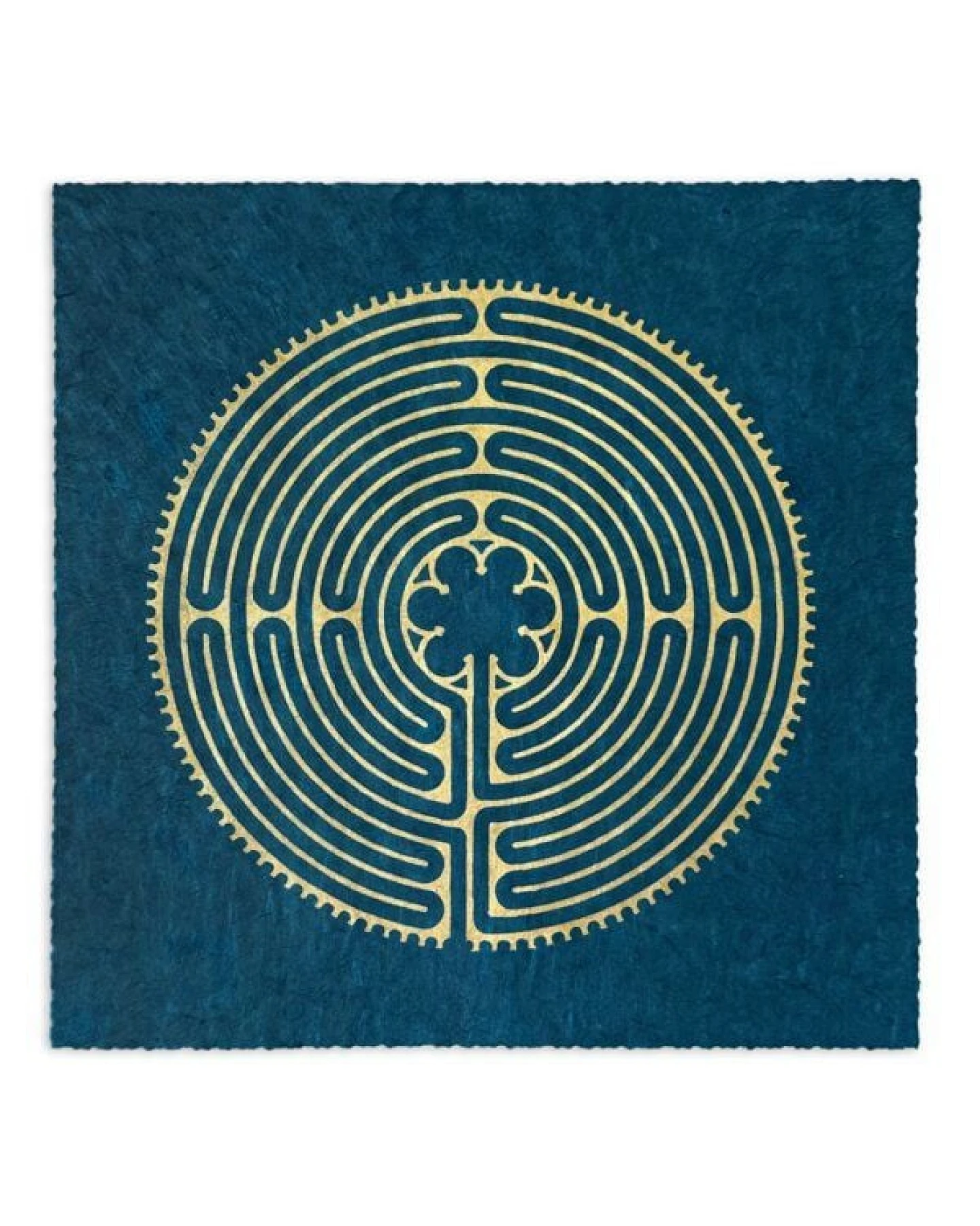 Veskor Cassiopeia LABYRINTH VON CHARTRES der Kathedrale Notre-Dame Linoldruck – Ansicht 2