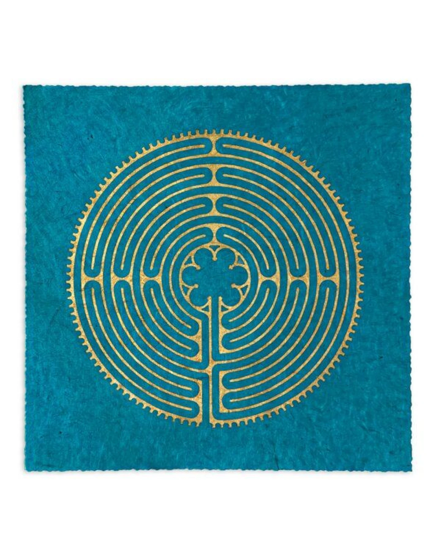 Veskor Cassiopeia LABYRINTH VON CHARTRES der Kathedrale Notre-Dame Linoldruck – Ansicht 2