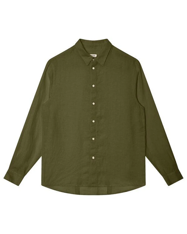 Matona Langarm-Hemd Casual olive
