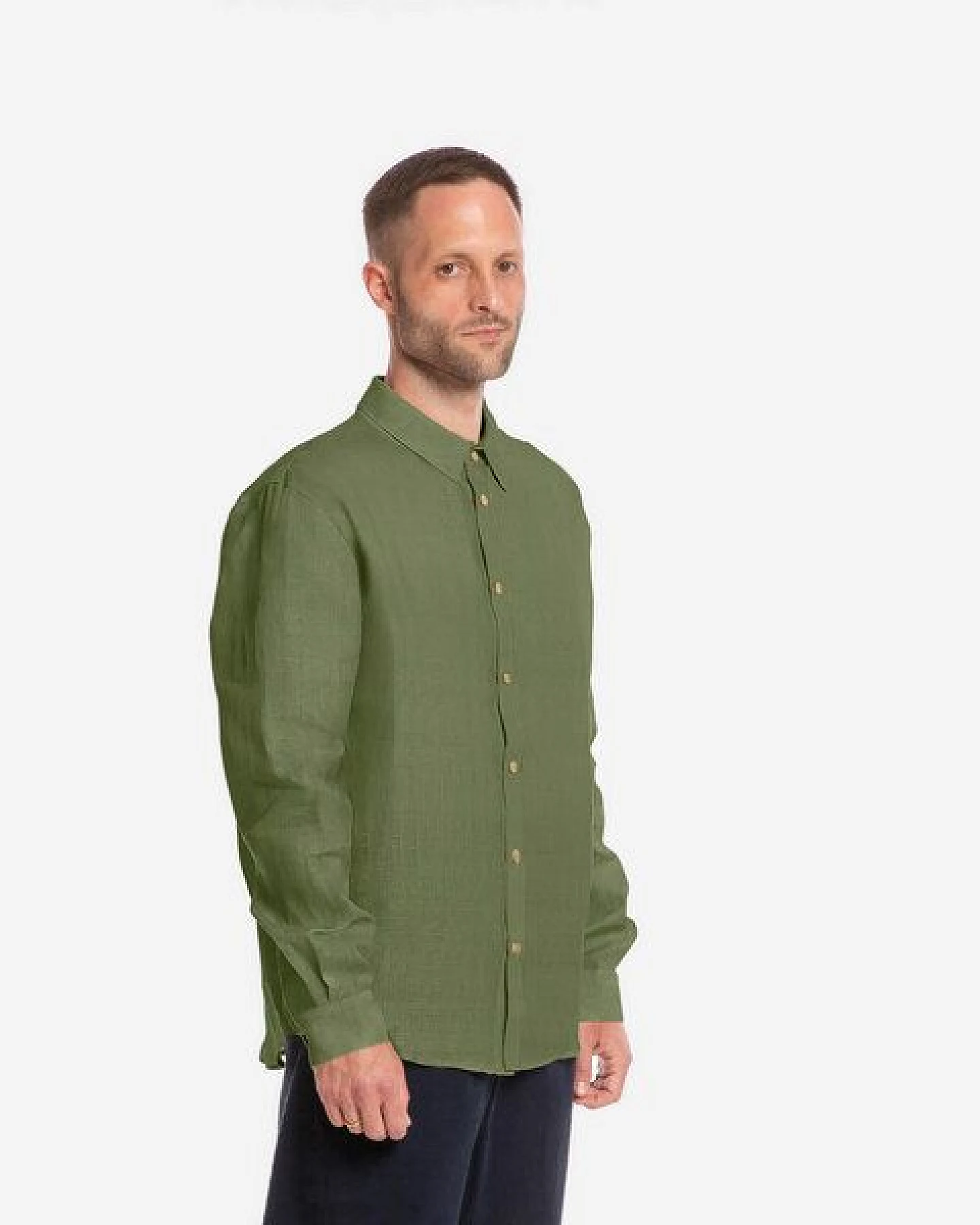 Matona Langarm-Hemd Casual olive – Ansicht 3