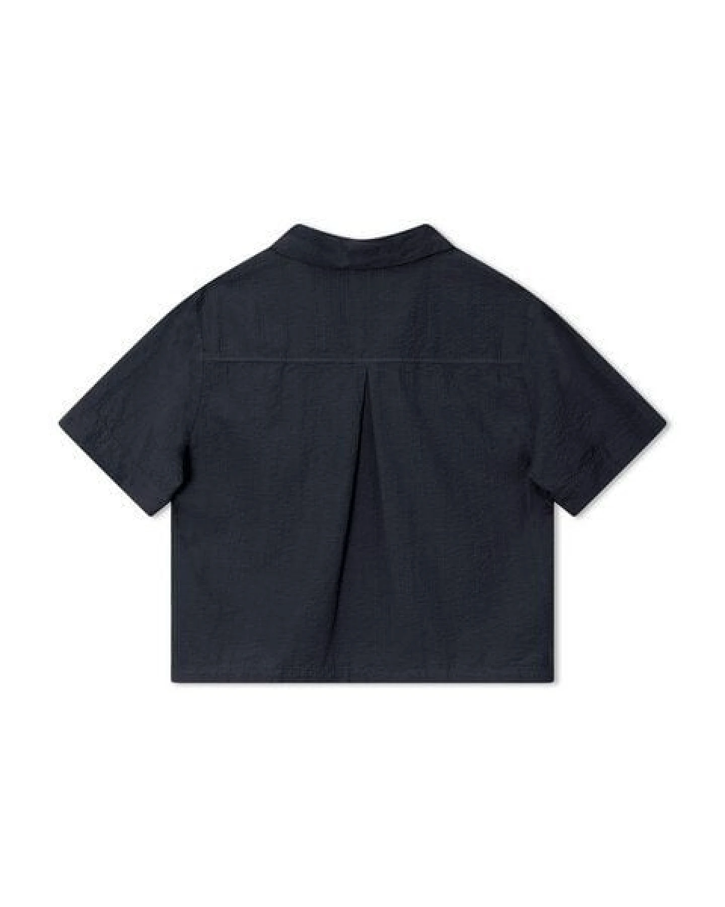 Matona Seersucker Kurzarm-Bluse navy – Ansicht 2