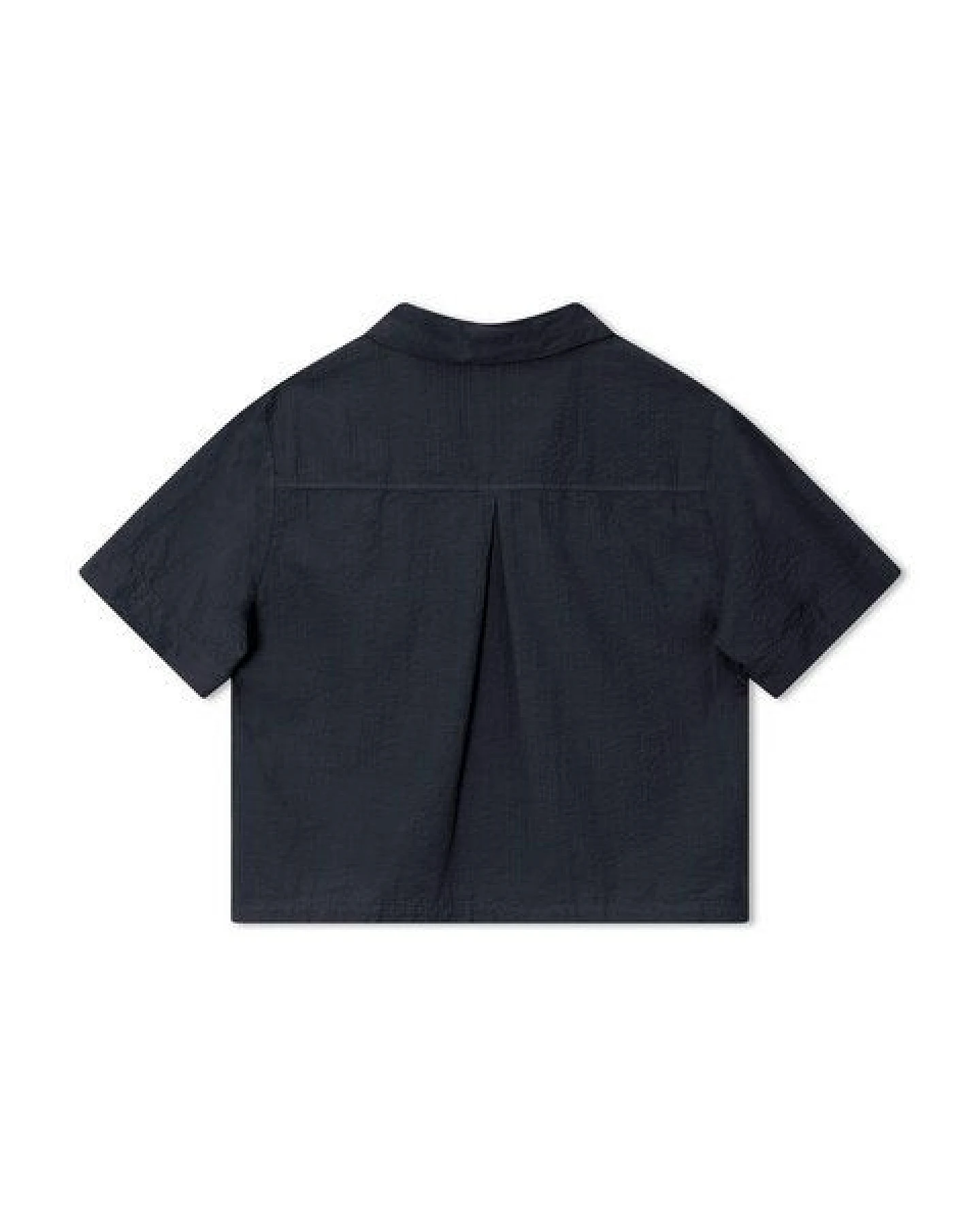 Matona Seersucker Kurzarm-Bluse navy – Ansicht 2