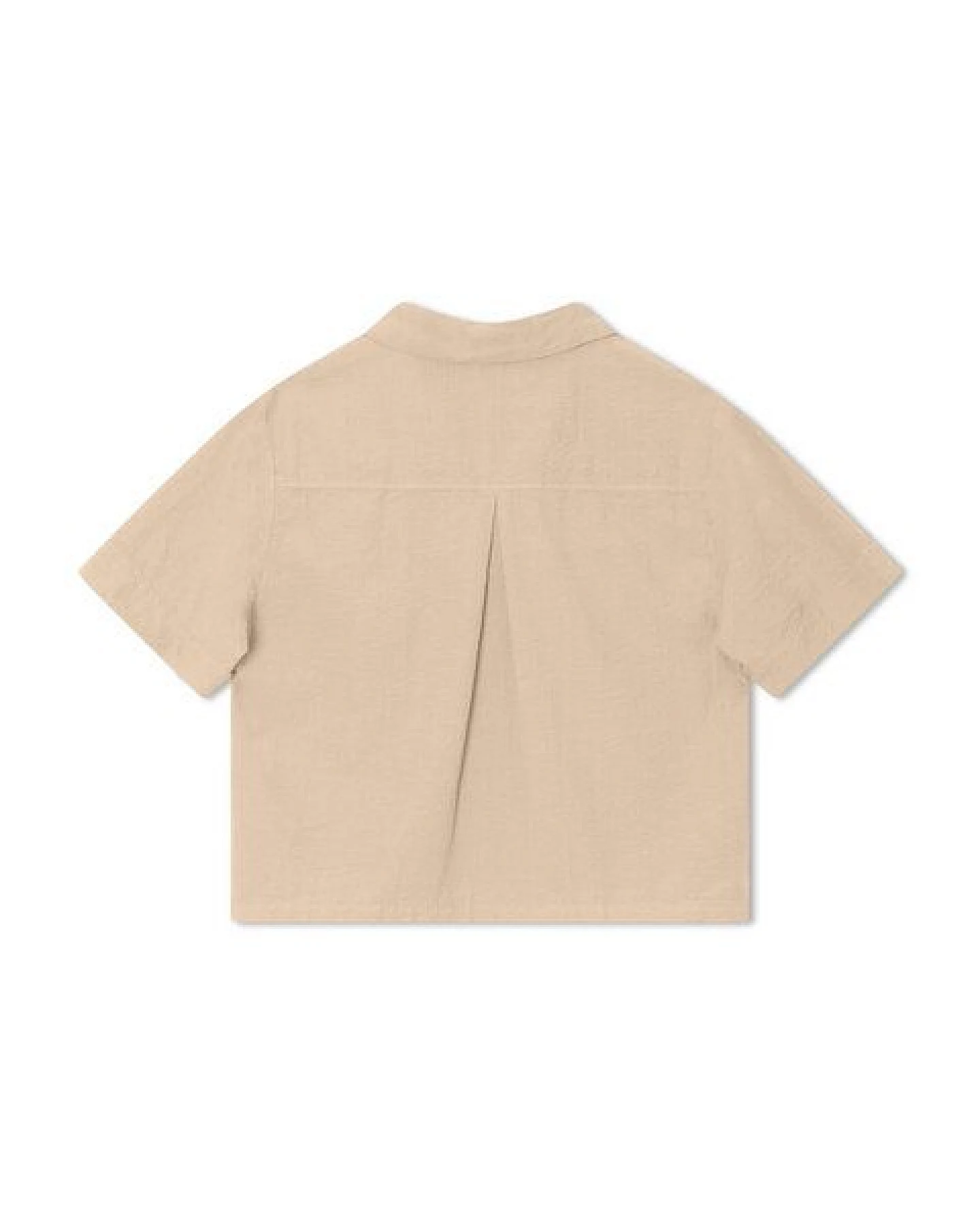 Matona Seersucker Kurzarm-Bluse sand – Ansicht 2