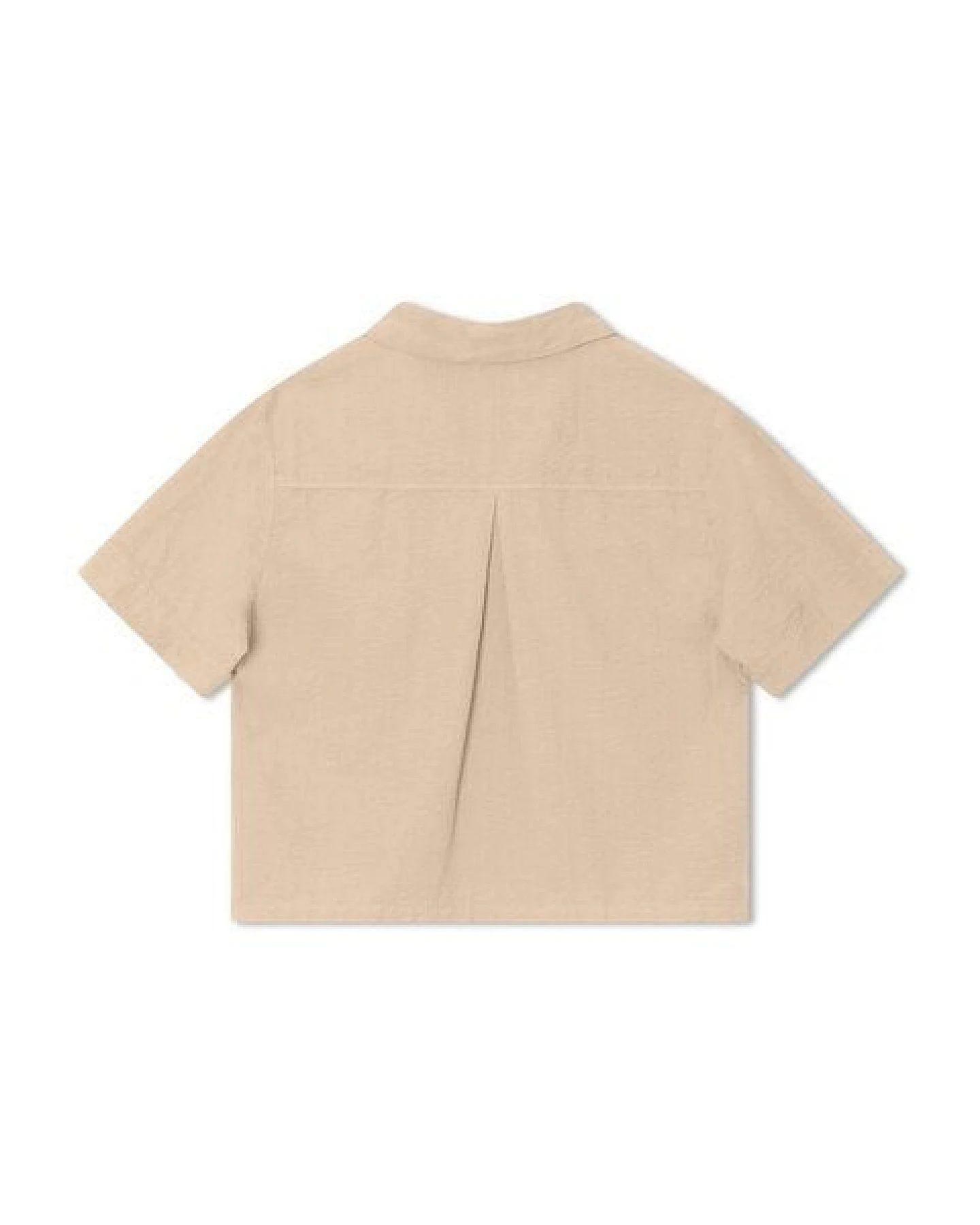Matona Seersucker Kurzarm-Bluse sand – Ansicht 2