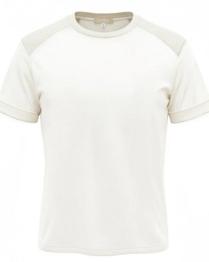 körber mode T-Shirt aus Hanf und Biobaumwolle Materialmix weiß, beige Akzente