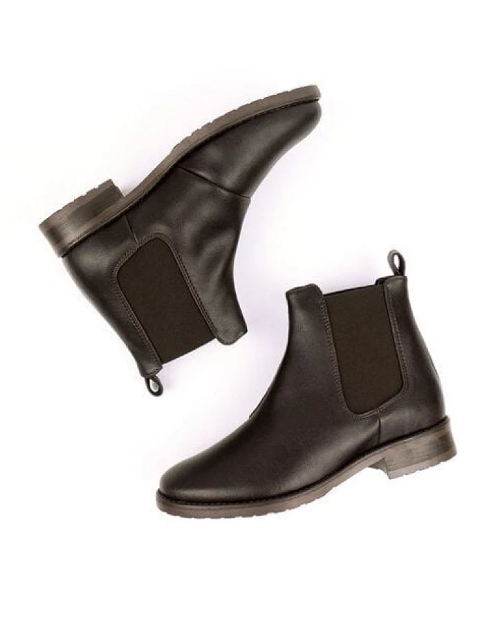Will's Vegan Shop Elegante Chelsea-Boots Dunkelbraun Damen