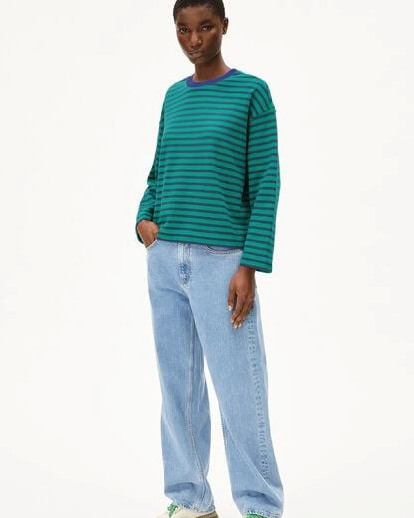 ARMEDANGELS FRANKAA MAARLEN STRIPE Damen Sweatshirt aus Bio-Baumwolle – Ansicht 4