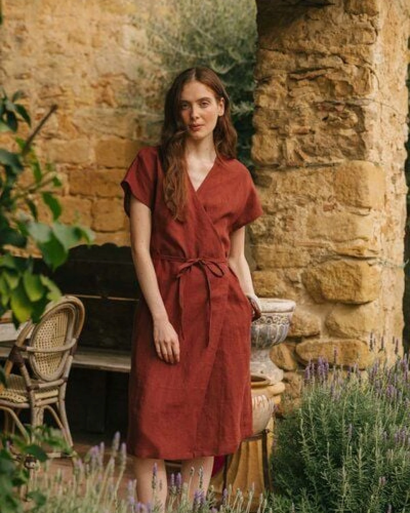 AmourLinen Wickelkleid aus Leinen OLIVIA – Ansicht 4