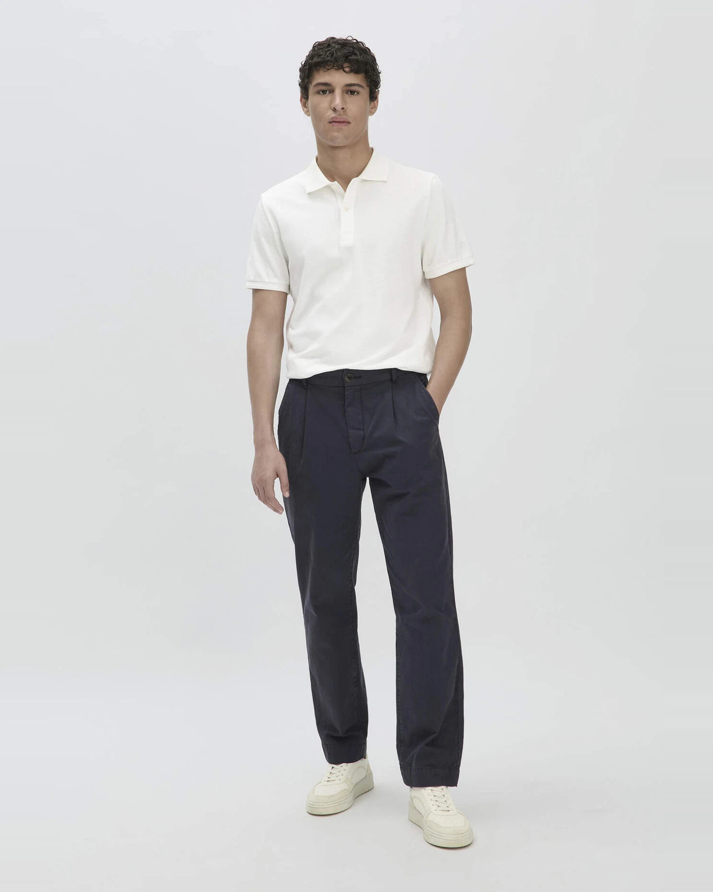 hessnatur Herren Piqué Polo Regular aus Bio-Baumwolle - weiß - Größe 56 – Ansicht 2
