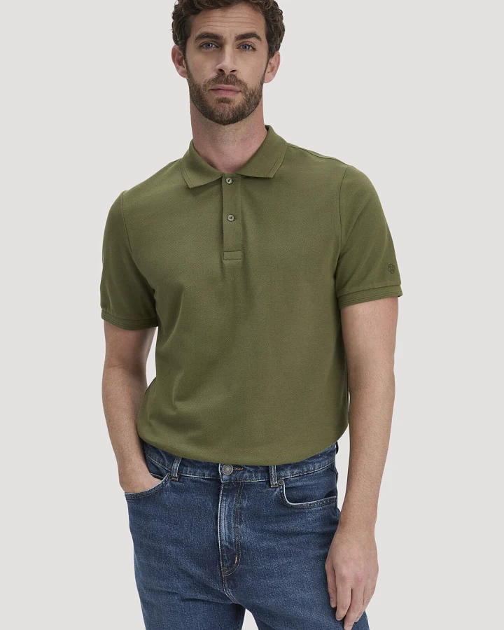 hessnatur Herren Piqué Polo Regular aus Bio-Baumwolle - grün - Größe 46