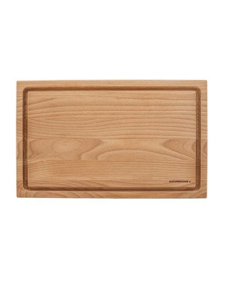 Eleganz und Funktionalität in Perfektion NATUREHOME Schneidebrett aus Buche mit Saftrille 40 x 25 x 2 cm