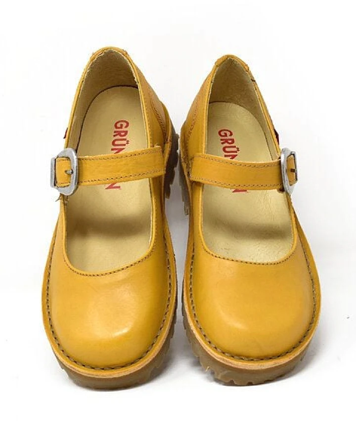 Grünbein Shoes Spangen-Ballerinas Vivienne lose Einlage gelb