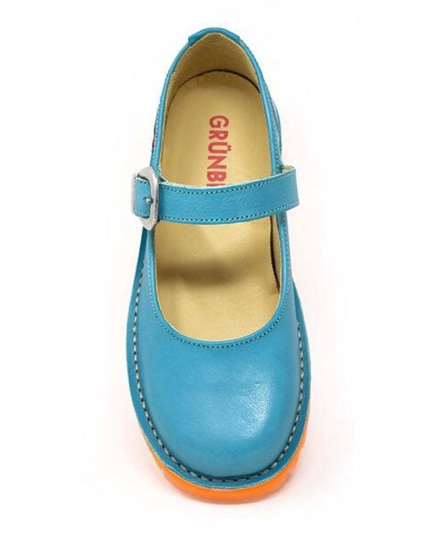 Grünbein Shoes Spangen-Ballerinas Vivienne lose Einlage blau-orange – Ansicht 4